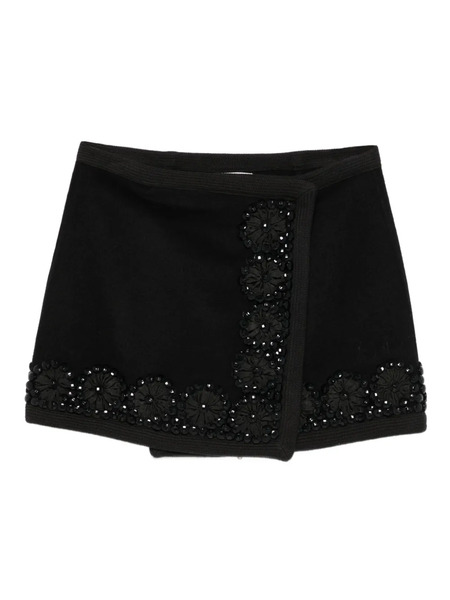  P.a.r.o.s.h. Embellished Wrap Mini Skirt - Black 