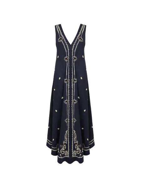  P.a.r.o.s.h. Embroidered-details Midi Dress - Blue 