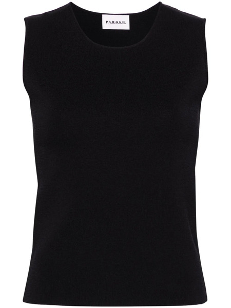  P.a.r.o.s.h. Fine-knit Tank Top - Black 