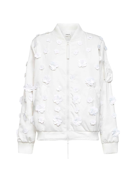  P.a.r.o.s.h. Floral-appliqué Bomber Jacket - White 