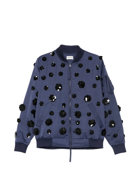  P.a.r.o.s.h. Floral Embroidered Bomber Jacket - Blue 