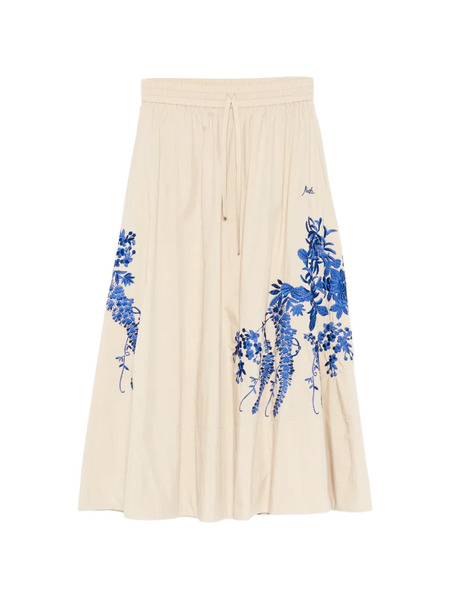  P.a.r.o.s.h. Floral-embroidered Maxi Skirt - Neutrals 