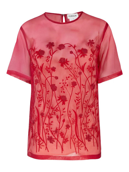  P.a.r.o.s.h. Floral-embroidery Top - Red 