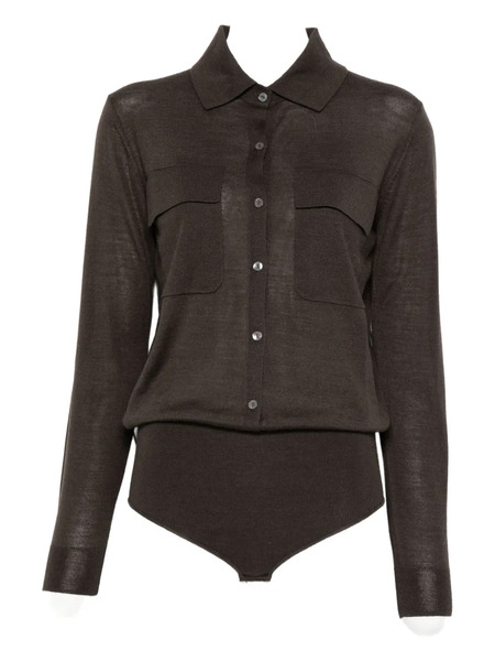  P.a.r.o.s.h. Front-button Top - Brown 