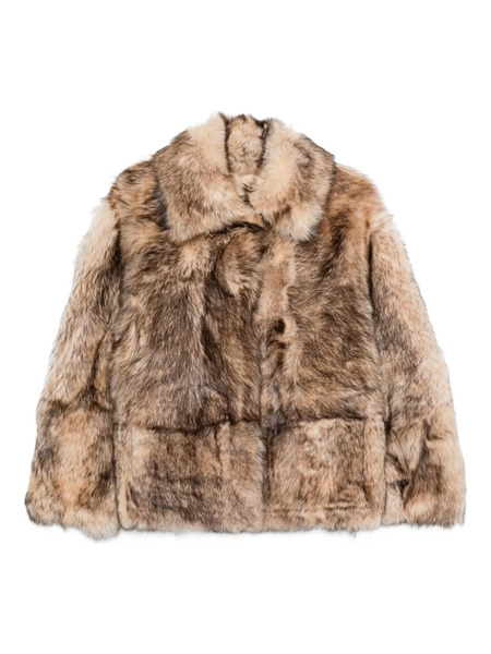  P.a.r.o.s.h. Fur Leather Jacket - Brown 