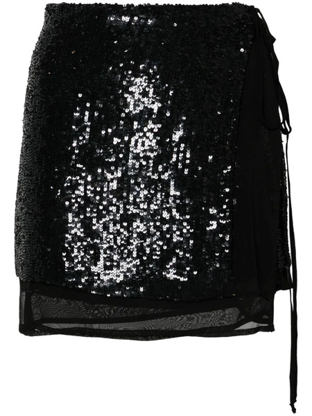  P.a.r.o.s.h. Gabriel Sequinned Miniskirt - Black 