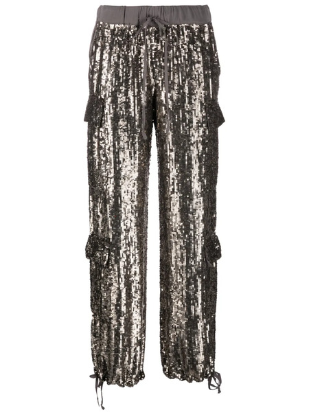  P.a.r.o.s.h. Gamma Sequin-embellished Trousers - Grey 