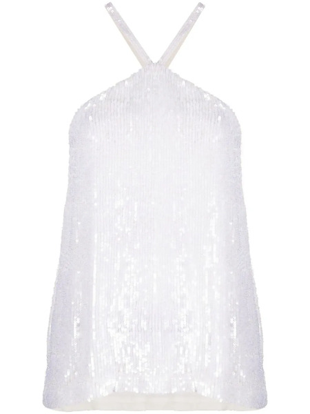  P.a.r.o.s.h. Gem Sequinned Halterneck Top - White 