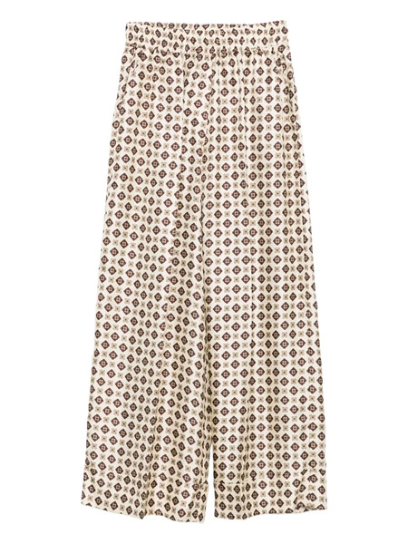  P.a.r.o.s.h. Geometric-print Silk Trousers - Neutrals 