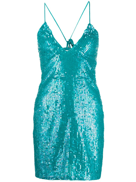  P.a.r.o.s.h. Gleam Sequinned Mini Dress - Blue 