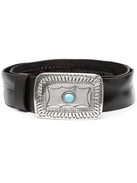  P.a.r.o.s.h. Interwoven Buckle-fastening Belt - Brown 
