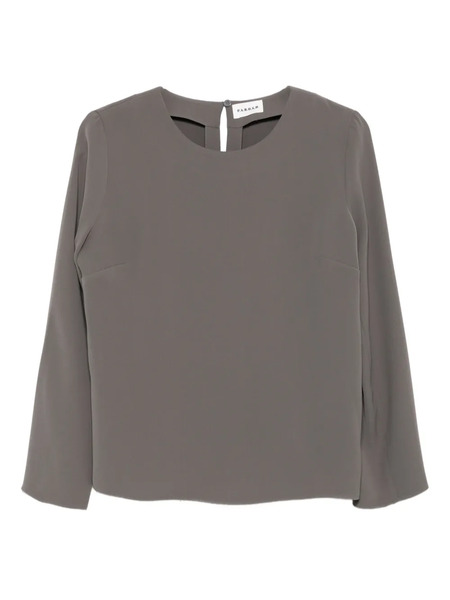  P.a.r.o.s.h. Keyhole-back Long-sleeve Top - Grey 