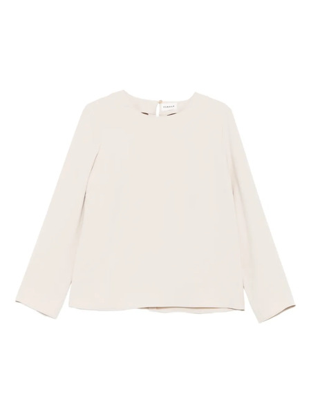  P.a.r.o.s.h. Keyhole-neck Boxy Top - Neutrals 
