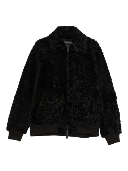  P.a.r.o.s.h. Lamb-fur Zip-up Bomber Jacket - Brown 