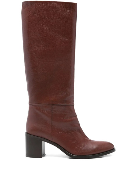  P.a.r.o.s.h. Leather Block-heel Boots - Brown 