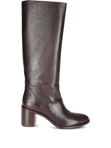  P.a.r.o.s.h. Leather Block-heel Boots - Brown 