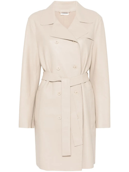  P.a.r.o.s.h. Leather Trench Coat - Neutrals 