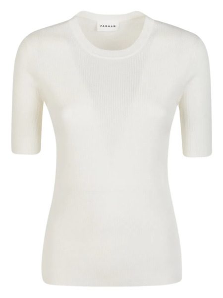  P.a.r.o.s.h. Leila Ribbed T-shirt - Neutrals 