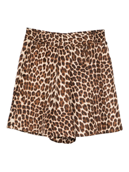 P.a.r.o.s.h. Leopard-print Elastic-waist Short Shorts - Brown 
