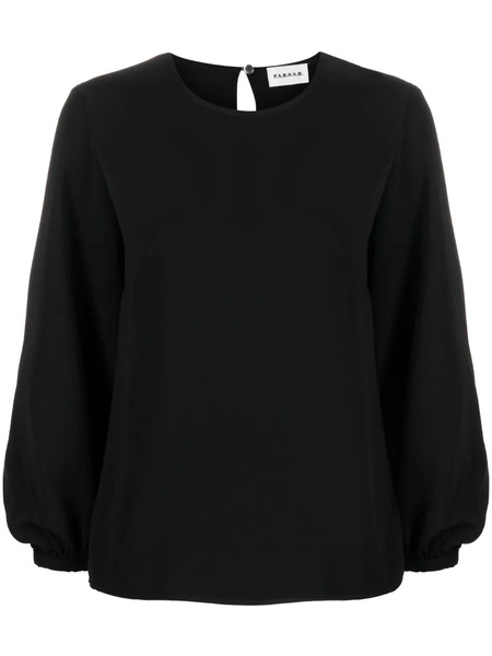  P.a.r.o.s.h. Long-sleeve Round-neck Top - Black 