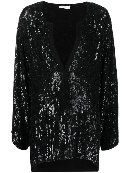  P.a.r.o.s.h. Long-sleeve Sequin Blouse - Black 