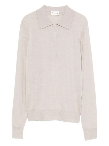  P.a.r.o.s.h. Long-sleeved Polo Top - Neutrals 