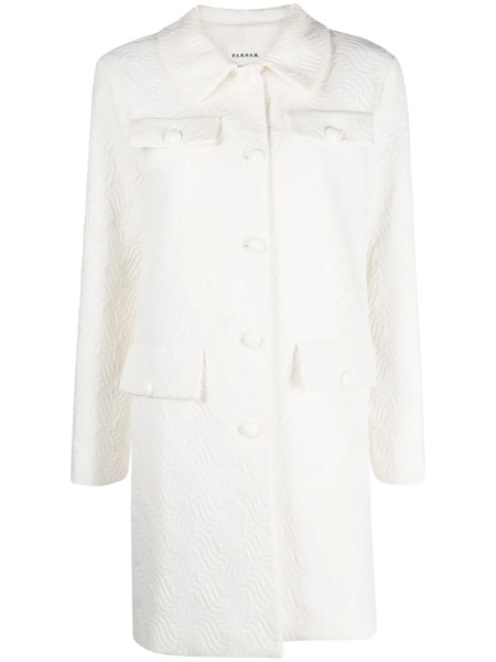  P.a.r.o.s.h. Matelassé Single-breasted Coat - White 