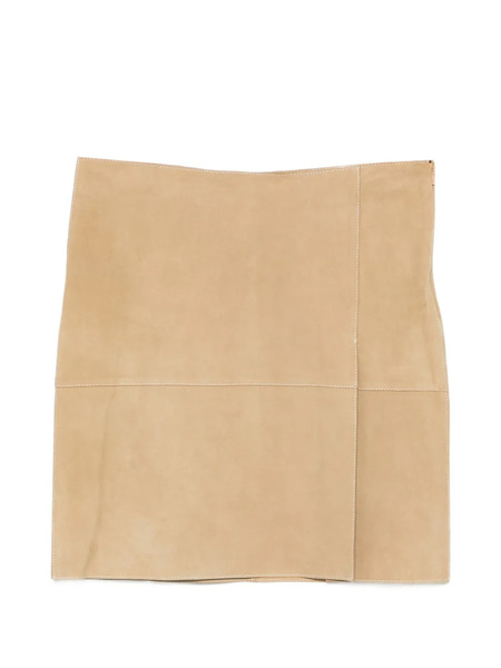  P.a.r.o.s.h. Minuetto Suede Mini Skirt - Neutrals 