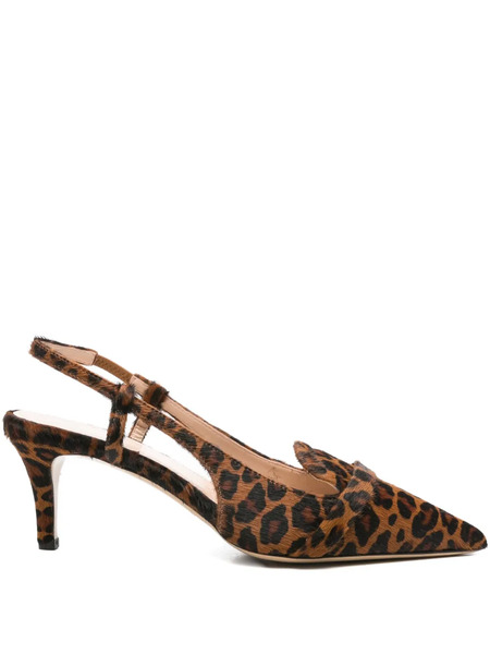  P.a.r.o.s.h. 70mm Leopard-print Slingback Pumps - Brown 