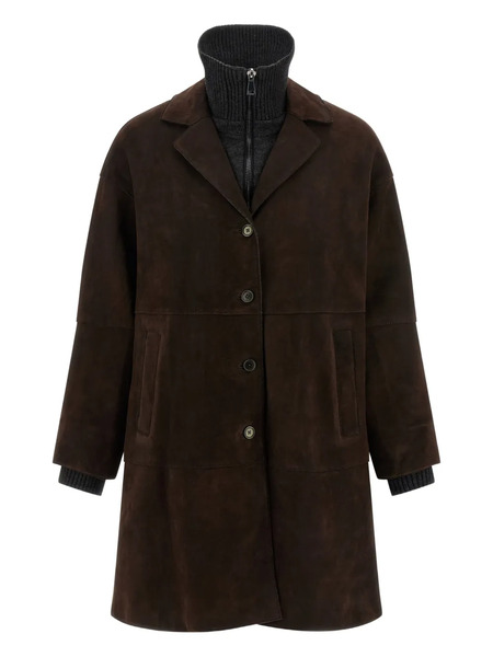 P.a.r.o.s.h. Monet Suede Coat - Brown 
