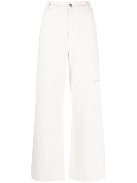  P.a.r.o.s.h. Multiple-pockets High-waisted Trousers - White 