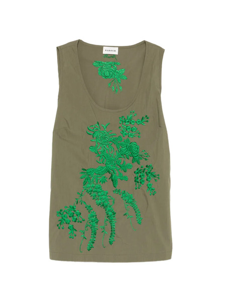  P.a.r.o.s.h. Ninja Embroidered Top - Green 