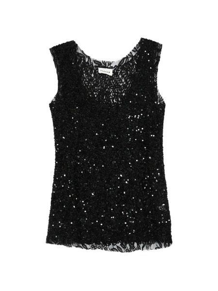  P.a.r.o.s.h. Noodles Sequin-embellished Sleeveless Top - Black 