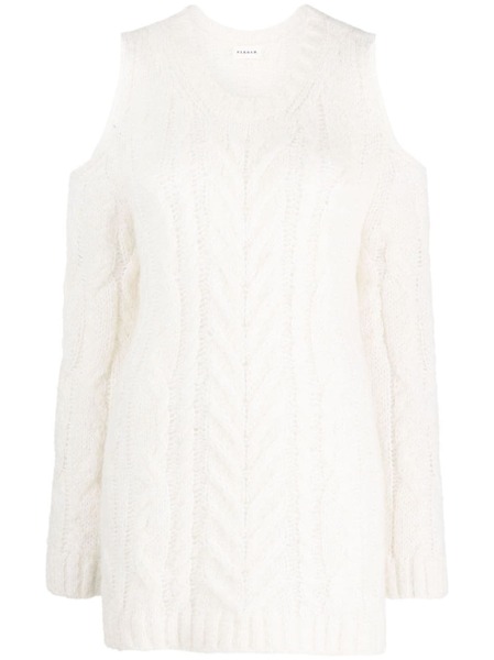  P.a.r.o.s.h. Off-shoulder Crochet Jumper - White 