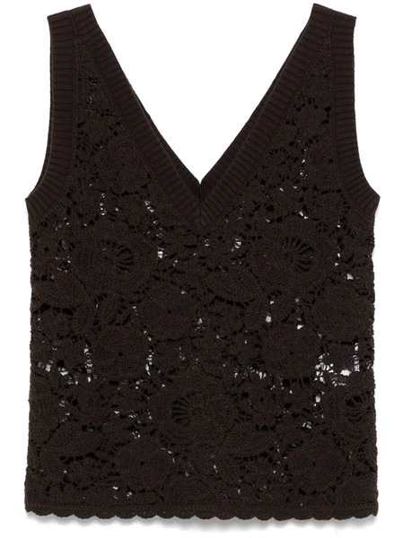  P.a.r.o.s.h. Open-knit Top - Brown 