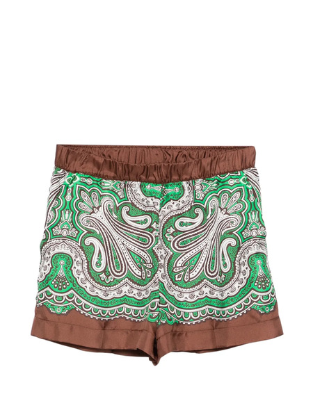  P.a.r.o.s.h. Paisley Print Shorts - Green 