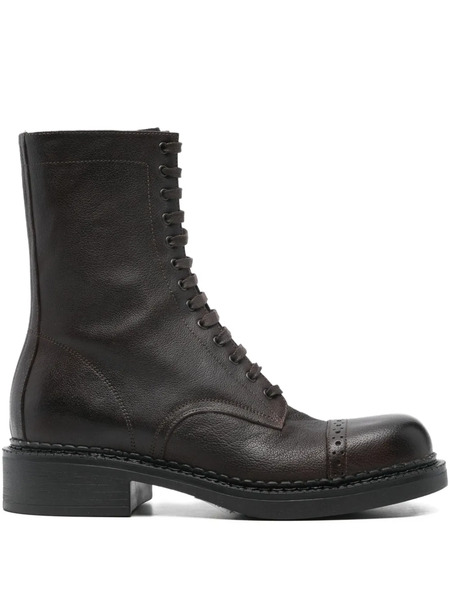  P.a.r.o.s.h. Perforated-detail Lace-up Boots - Brown 