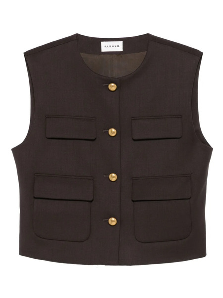 P.a.r.o.s.h. Pocket-detail Buttoned Gilet - Brown 