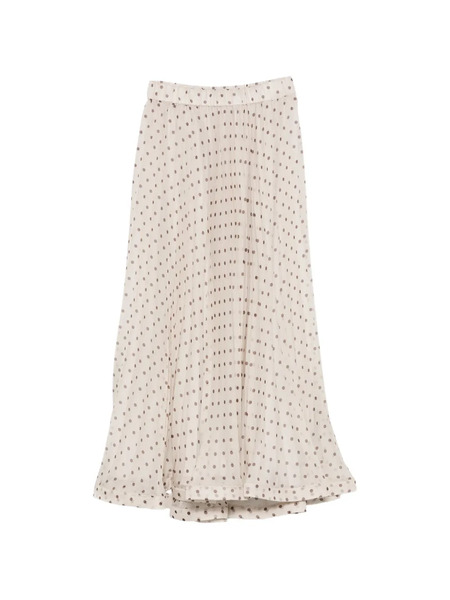  P.a.r.o.s.h. Polka-dot Pleated Maxi Skirt - Neutrals 