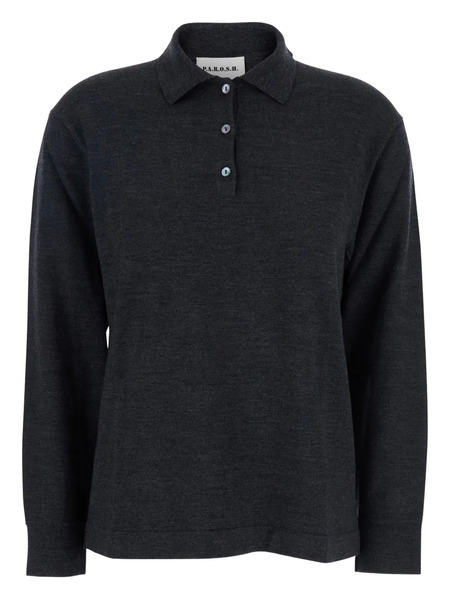  P.a.r.o.s.h. Polo-neck Button Polo Shirt - Grey 