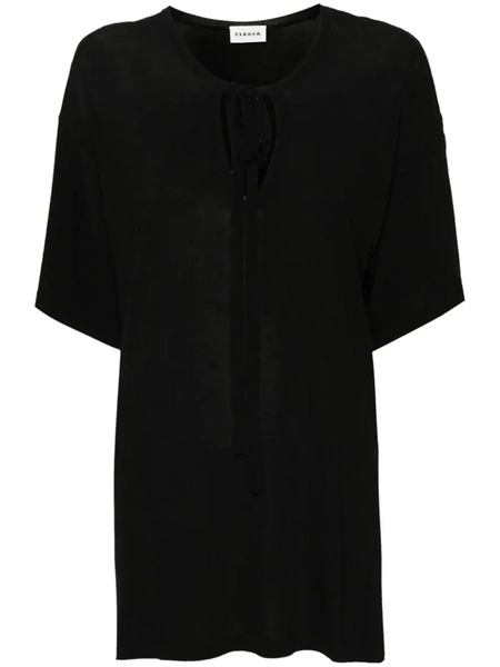  P.a.r.o.s.h. Pussy-bow Knitted Top - Black 