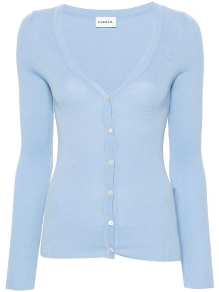  P.a.r.o.s.h. Ribbed-knit Cardigan - Blue 
