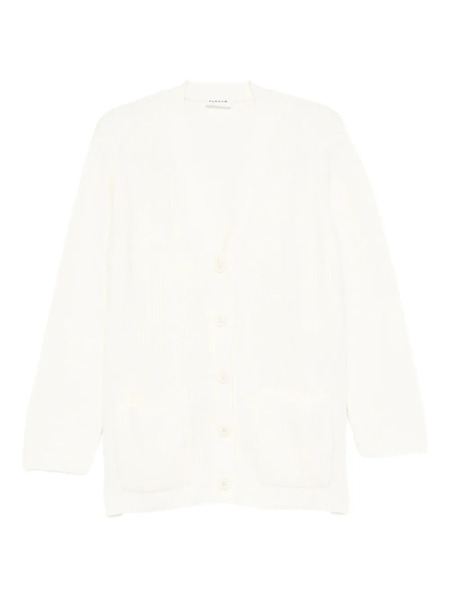  P.a.r.o.s.h. Ribbed Patch-pocket Cardigan - White 