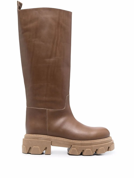  P.a.r.o.s.h. Ridged Leather Boots - Brown 