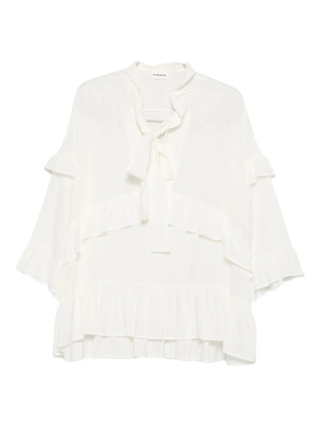  P.a.r.o.s.h. Ruffled Silk Blouse - White 