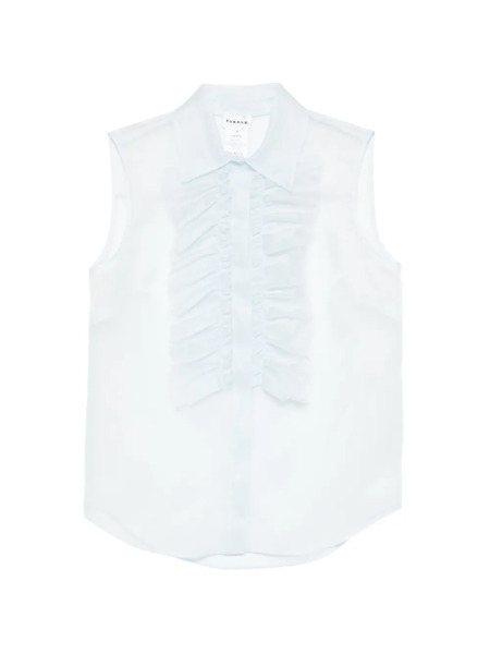  P.a.r.o.s.h. Ruffled Sleeveless Blouse - Blue 