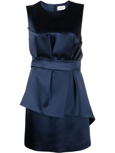  P.a.r.o.s.h. Satin Belted Sleveless Minidress - Blue 