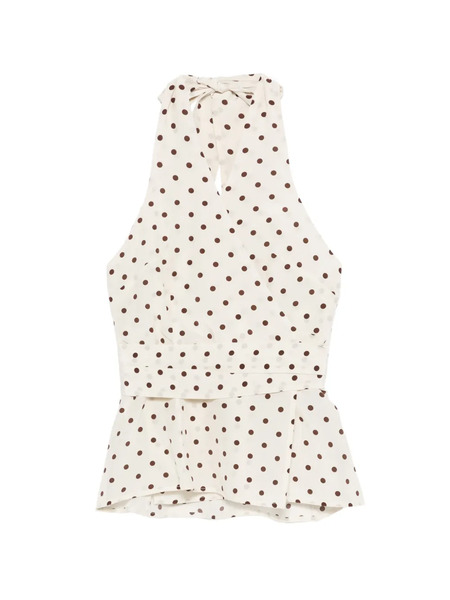  P.a.r.o.s.h. Sbillo Polka Dot Top - Neutrals 