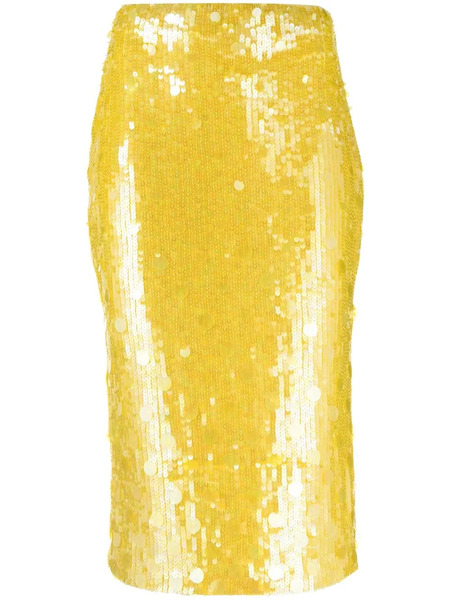  P.a.r.o.s.h. Sequin-embellished Midi Skirt - Yellow 