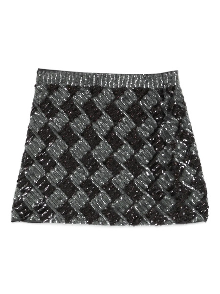  P.a.r.o.s.h. Sequin-embellished Mini Skirt - Grey 